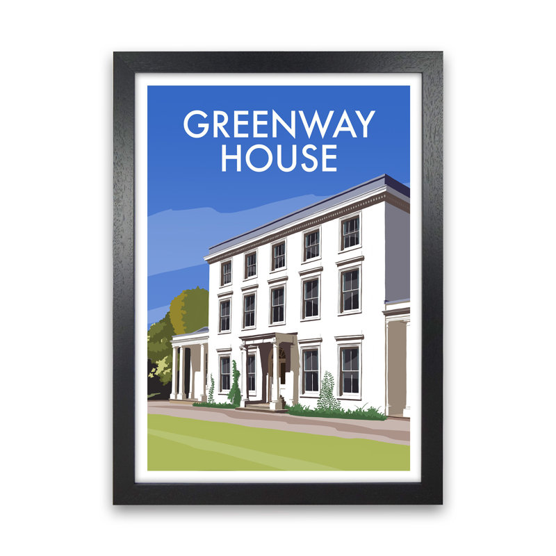 Greenway House Portrait by Richard O'Neill - Print, 63cm H x 46cm W x 3cm D, Black Framed