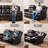 85.8" Faux Leather Reclining Sofa Breathable Leather Cushion Back Manual Reclining Sofa with Pillow Top Arm