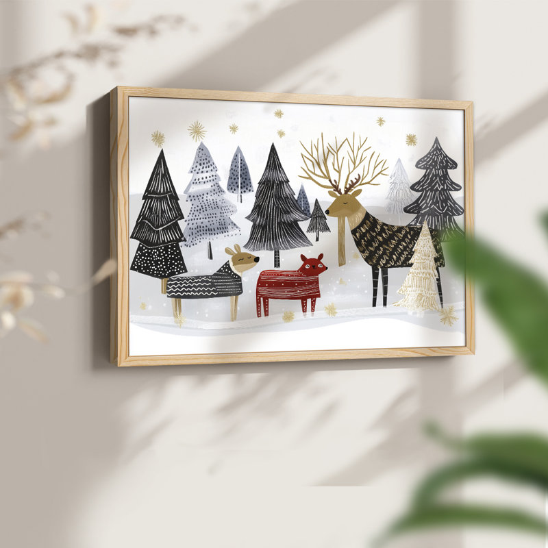 Chirstmas Art-CLXV -Framed Print - Restickable, Naturel, H 22 po x l 28 po