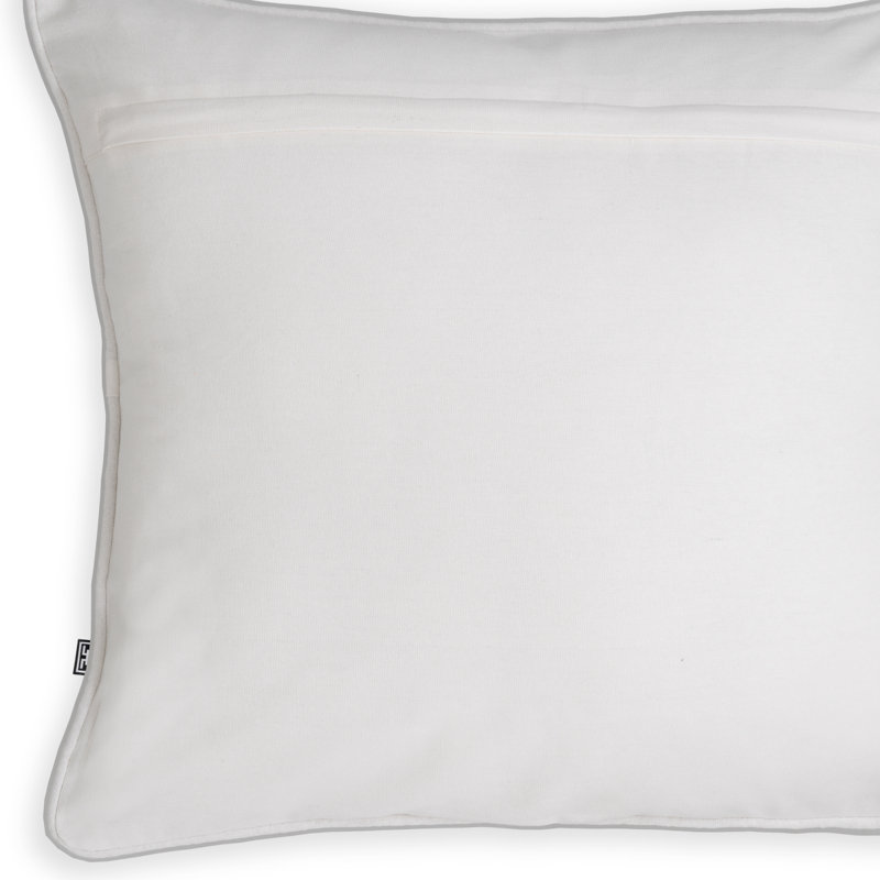 Coura Lumbar Pillow Cover & Insert, Beige/White Abstract