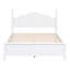 Ensemble 3 chambres: lit plateforme double en bois et deux tables de chevet délicates - blanc avec et