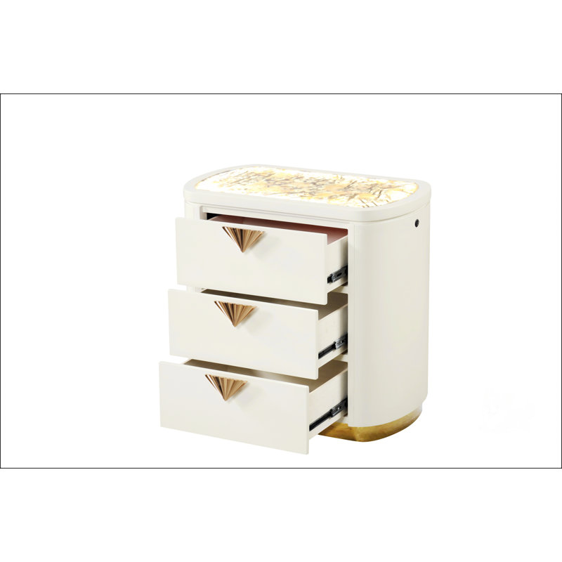 Table de chevet 3 tiroirs de style moderne