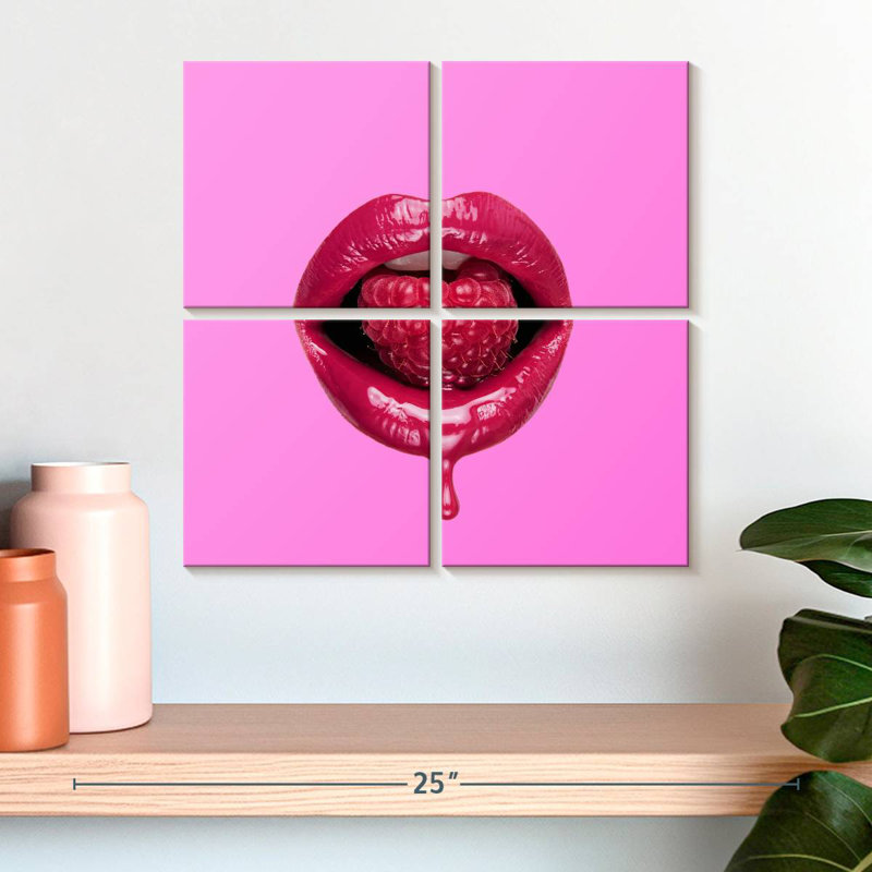 Raspberry Lips, 18" H x 18" W