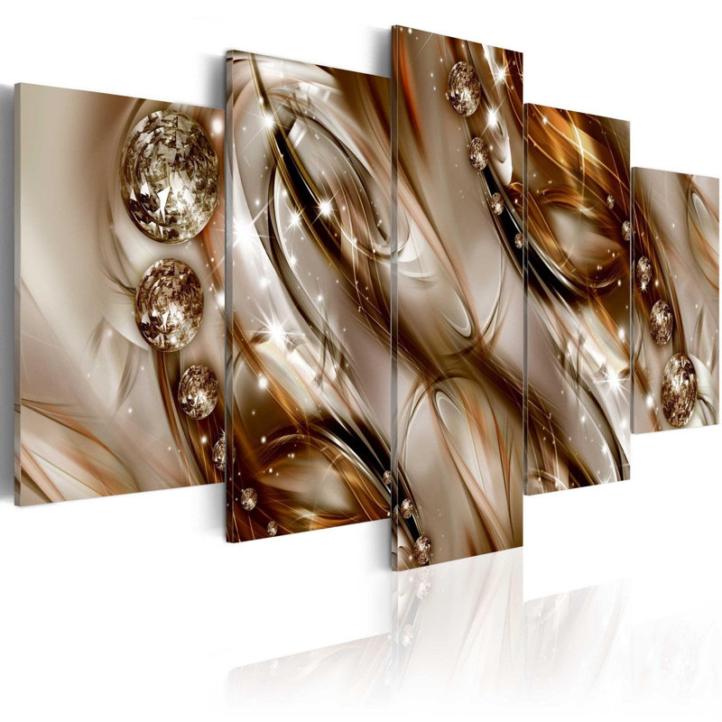 " Brown Tide " 5 - Pieces, 20" H x 40" W x 0.7" D