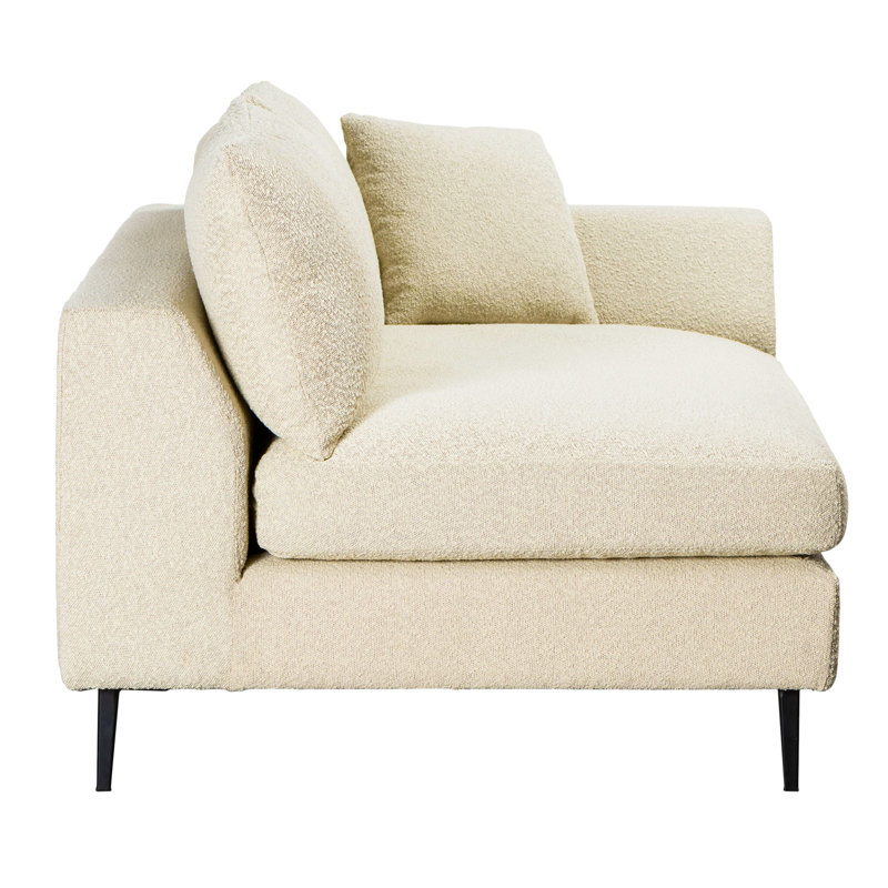 2 - Piece Upholstered Sectional, Right Hand Facing, Beige Boucle