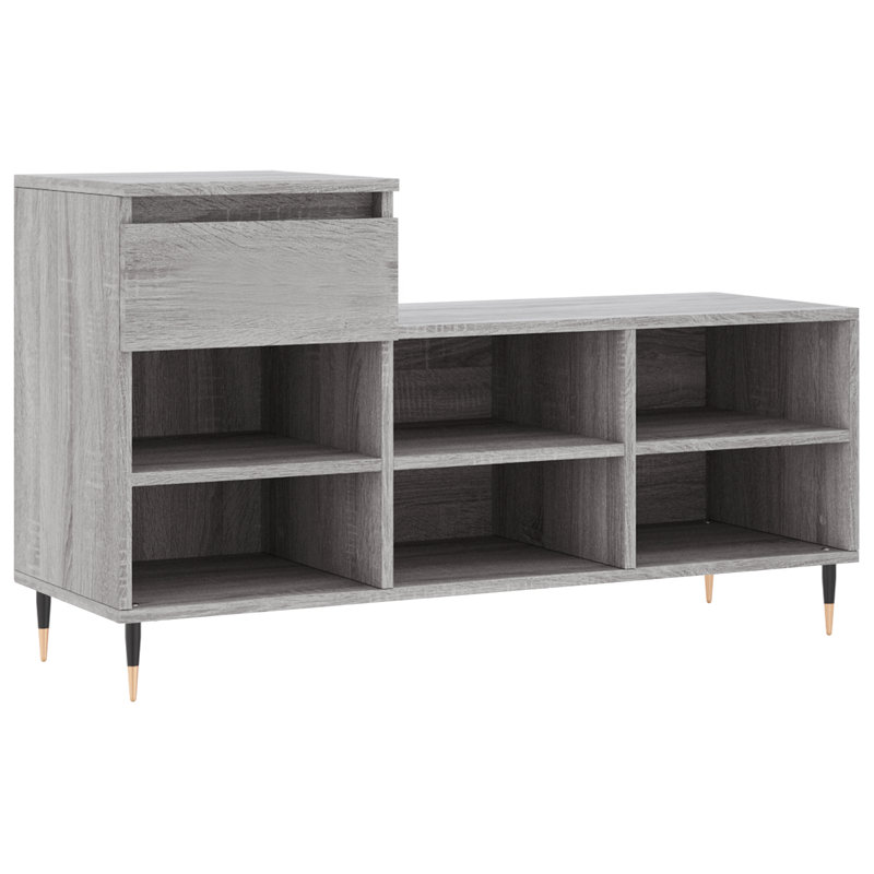 6 Pair Shoe Storage Cabinet, Grey Sonoma