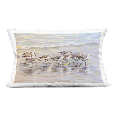Coussin Stilt Birds Water Reflections
