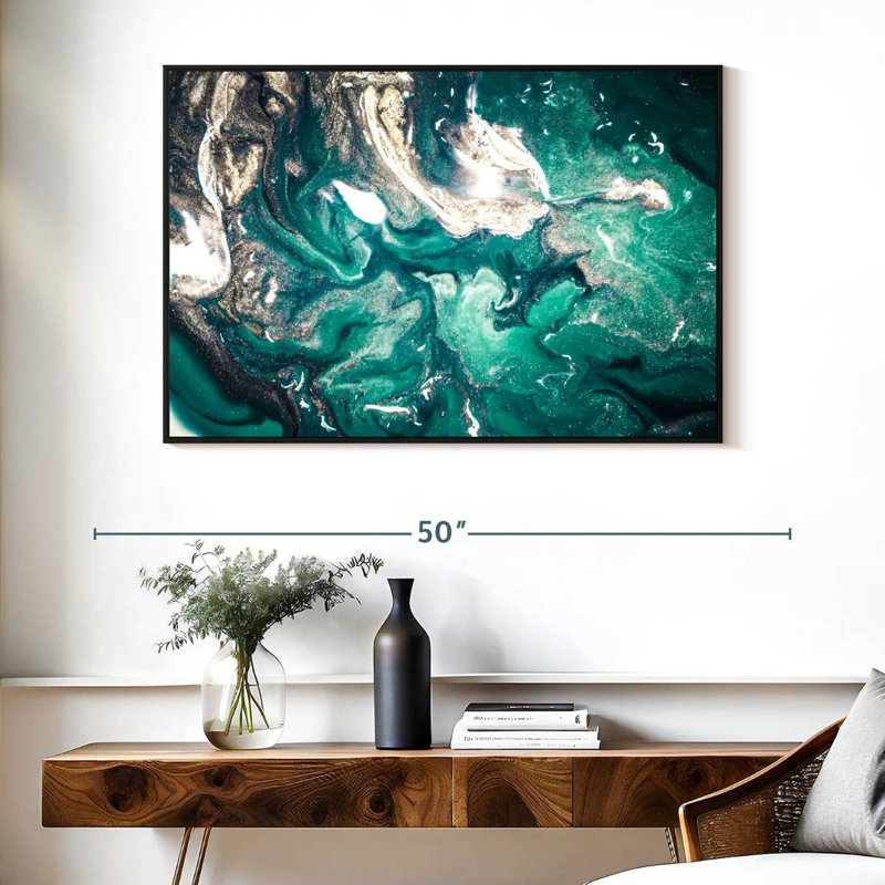 Avery Abstract Teal, 27" H x 40" W