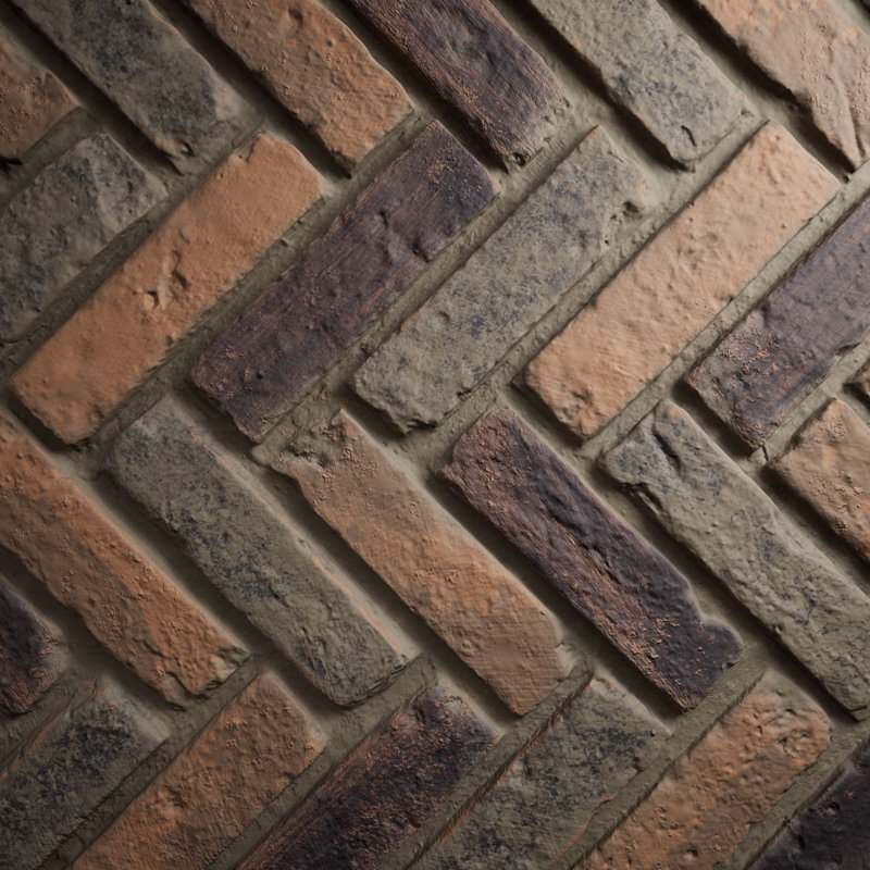 ÉCHANTILLON l 9 po x H 8 po - panneau de fausses briques à chevrons EverStone, couleur Alamo, Alamo