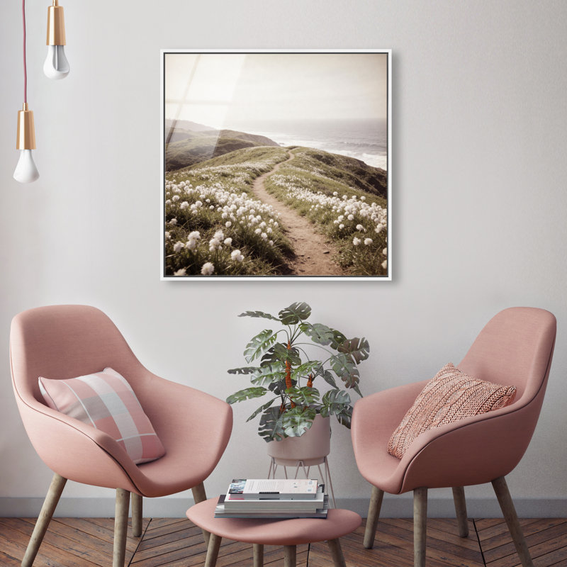 Blooming Path Print by Oliver Gal, 25" H x 25" W, White Floater Frame