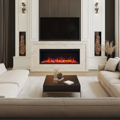 Ahlheim Symple Stuff Black Electric Fireplace with BTU 5100