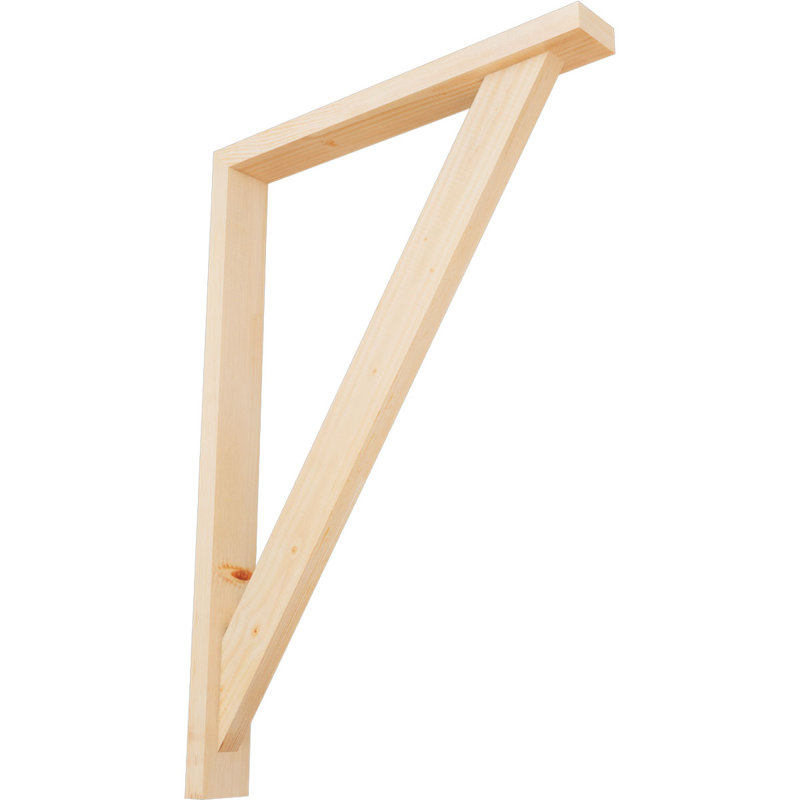 Traditional Block Bracket with Offset Brace, 40 x 28, 3 1/2"W Douglas Fir (Smooth)