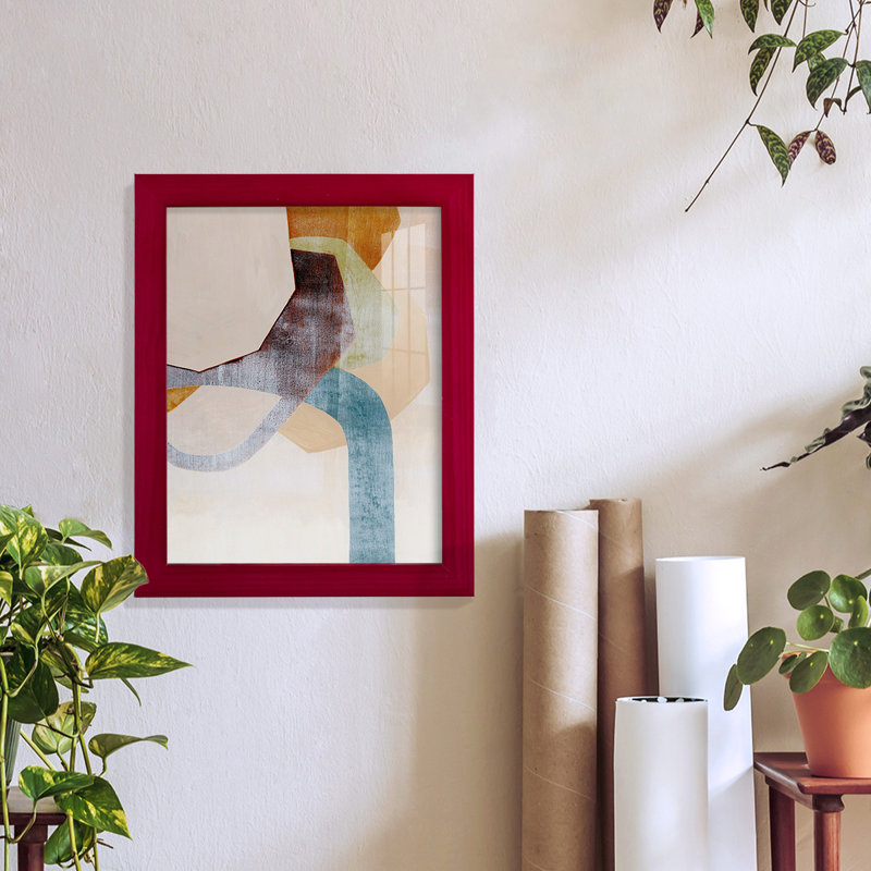 «Garak Desert Rockfall I», impression encadrée sur papier, Rouge, H 11 po x l 9 po x P 1 po