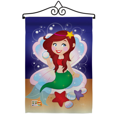 Ensemble de drapeaux décoratifs en polyester 2 faces mermaid impressions