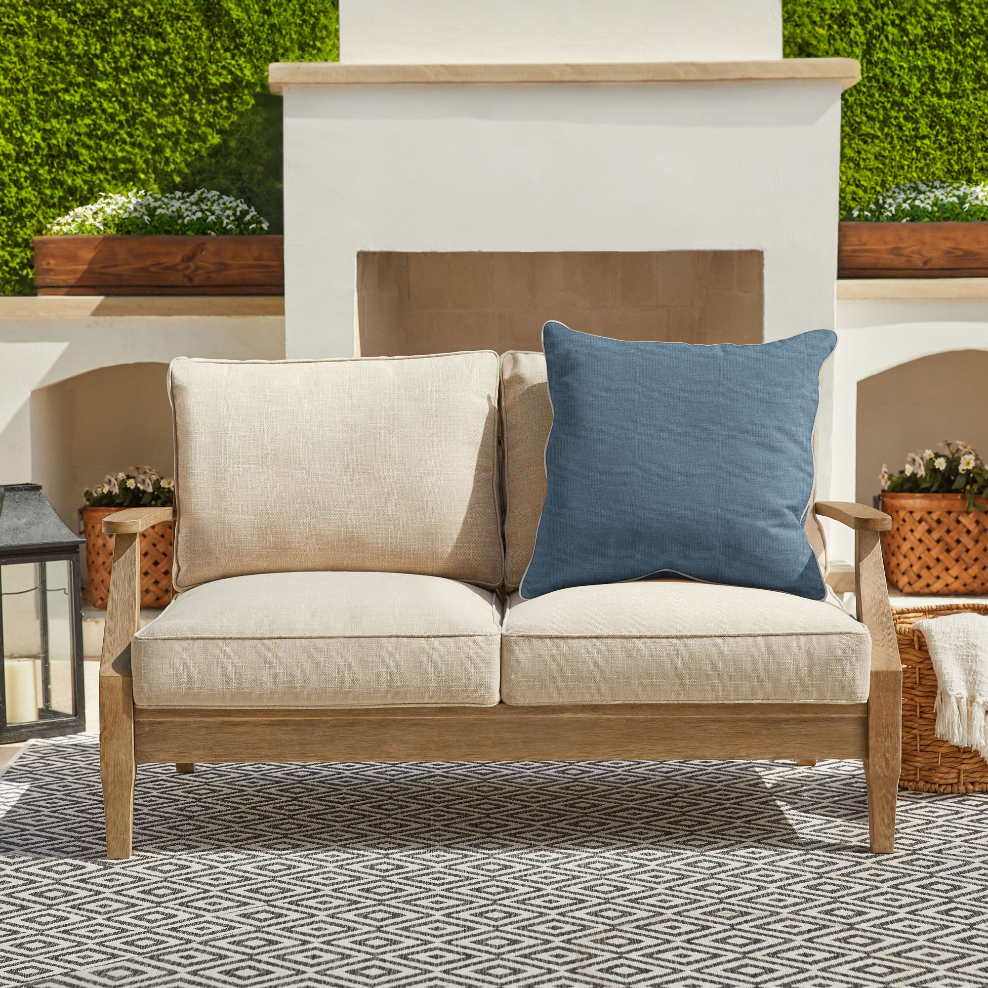Rubina Sunbrella® Indoor/Outdoor Throw Pillow, 22" x 22", Gray