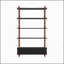 Bibliothèque avec bibliothèque et bibliothèque en bois de 74,4 pouces de hauteur, étagères et tiroirs de rangement noirs à 5 niveaux, tablettes modernes autoportantes en placage de bois massif, salon, salle d'étude, cuisine