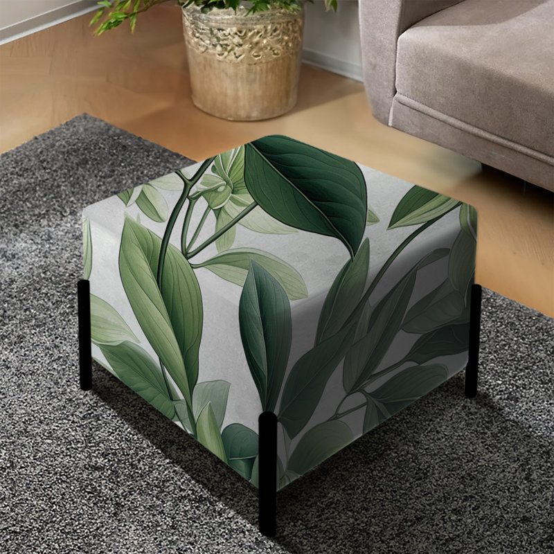 Motif tropical de plantes vertes - repose-pieds carré tropical