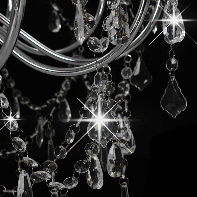 Shah 12 - Light Candle Style Chandelier, Silver