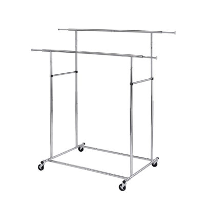 65" Dual Bar Adjustable Industrial Garment Rack
