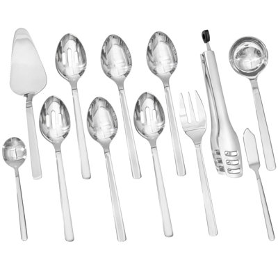 Large Hostess Serving Utensils Set, Stainless Steel Utensils