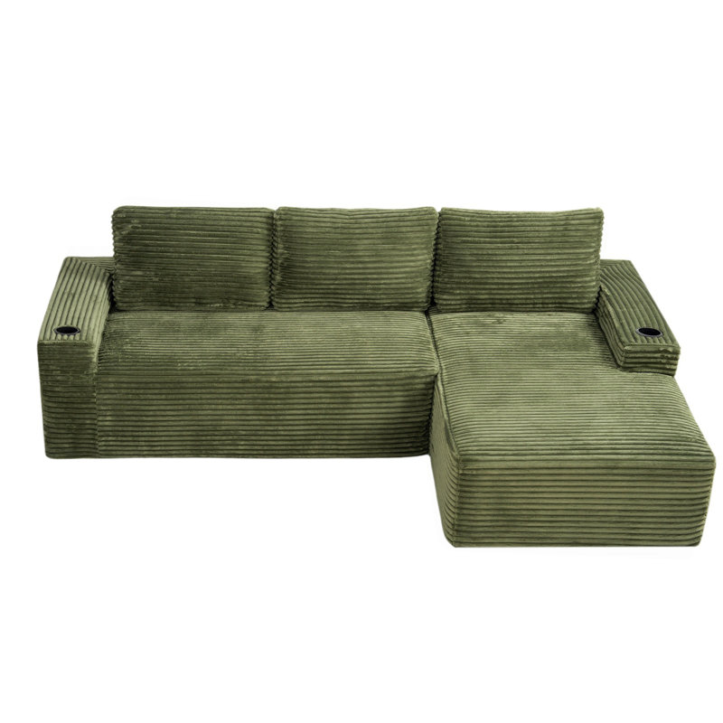 Canapé modulaire 104 po Cloud, Mousse verte, Orienté à droite
