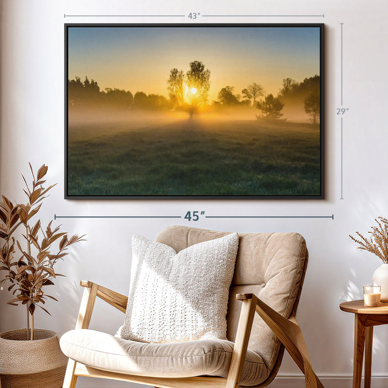 Nature «Misty Meadow At Sunrise», H 43 po x l 29 po