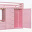 Lit superposé double avec rangement, panneau de fibres à densité moyenne et fabrication en bois massif, design moderne avec tiroirs et mini garde-robe - rose Sakura-1240112737