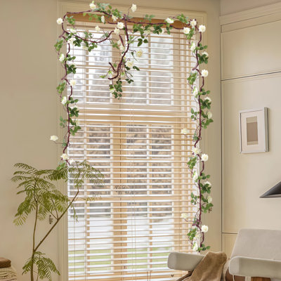 Artificial Rose Garlands Rose Vines Leaves Banners Hanging Floral Garland Fake Rose Flower Vine