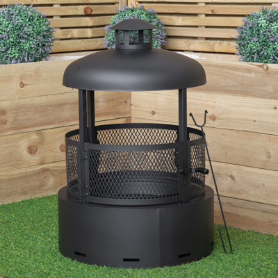 Round Charcoal and Wood Burning Fire Pit