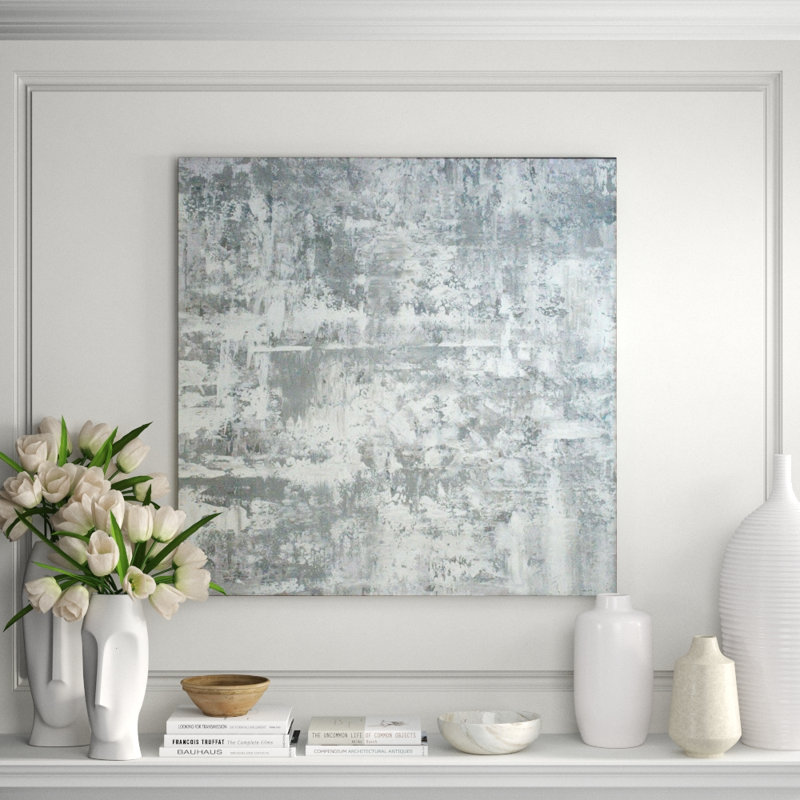 White Rain - Artist Enhanced Canvas Print, Black Framed Canvas, 24" H x 24" W x 1.75" D