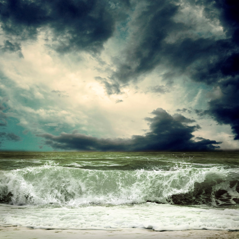 View Of Storm Seascape by Yuran-78 - Wrapped Canvas Print, 76cm H x 76cm W