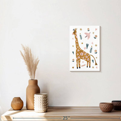 Adorable girafe scandinave sur toile