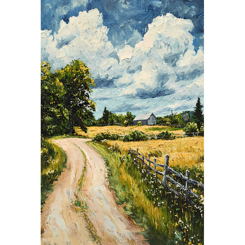 Impasto Rural Path by Walker Noble - Wrapped Canvas Print, 30 cm H x 20 cm W