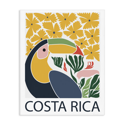 Tropical Toucan & Flowers Canvas, design by Omar Escalante