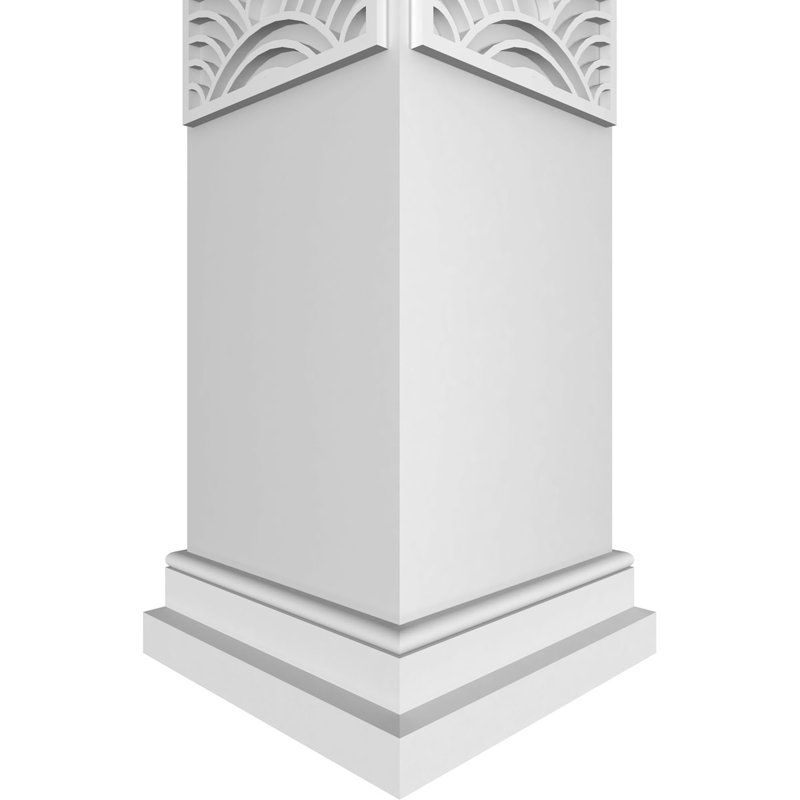 Carré Art déco non effilé avec colonne Prairie Capital et Prairie, H 96 po x l 9,625 po x P 9,625 po