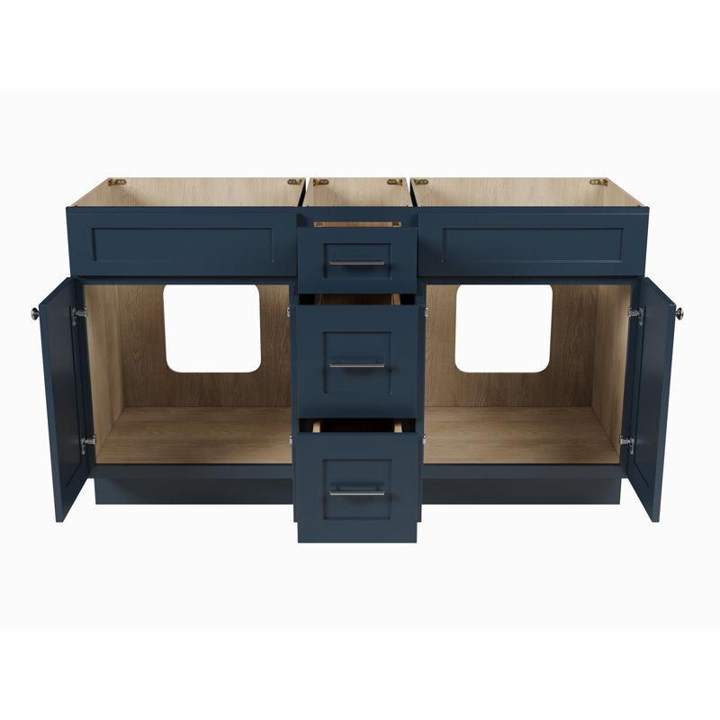 Base de meuble-lavabo double 60 po seulement, Bleu