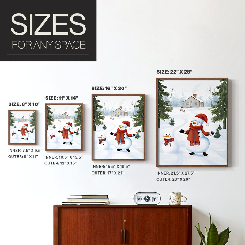 «Christmas Holiday Art» CCXLIX, reproduction encadrée - bois massif, Noyer, H 30 po x l 24 po