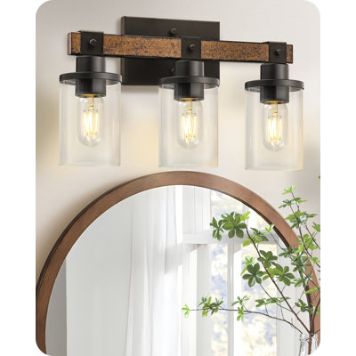 3-light  Dimmable Farmhouse Vanity Lights 