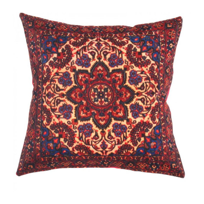 Throw Square Pillow Cover & Insert, Red/Beige/Navy Blue Oriental