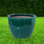 Jardinière ronde en céramique Berlina Imperial - vert foncé - 14,5 po-1219324374-1219324375