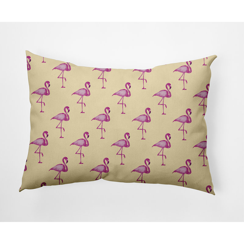Housse de coussin rectangulaire en coton Flamingo, Jaune