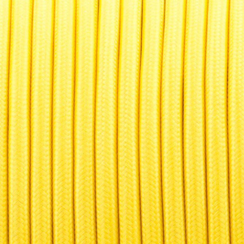Alasia Cord - Fabric Cable 1m 2 Core Round Electrical Wire for Lamps, Yellow