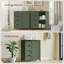 4-Tier Storage Cabinet With Drawer Bins And Open Shelving - Green Wooden Cabinet For Bathroom, Bedroom, Or Living Room Organization