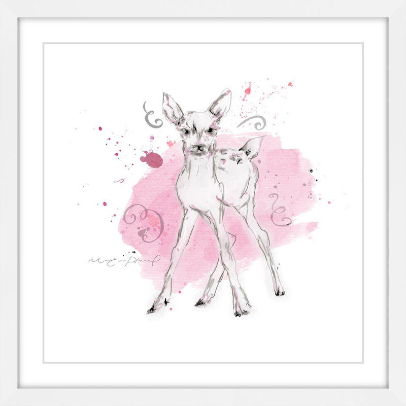 «Cerf Bebe», reproduction encadrée, H 24 po x l 24 po x P 1,5 po
