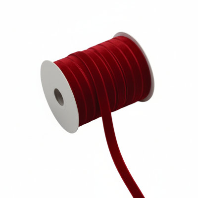 10 Yards Velvet Ribbon Spool Red 5/8"