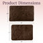 Lavish Home Set of 2 Memory Foam Bath Mats, Brown-197992108