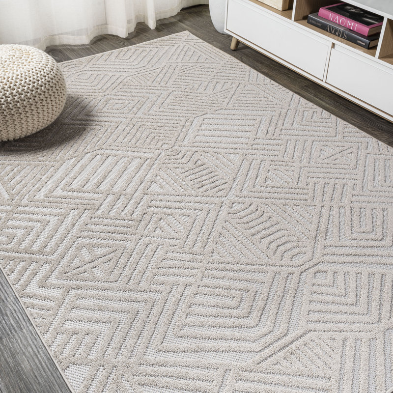 Tapis intérieur / extérieur beige Raphael, Rectangulaire 3 pi x 5 pi