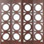 Paravent en bois à 4 panneaux transitionnel avec motifs circulaires abstraits, brun