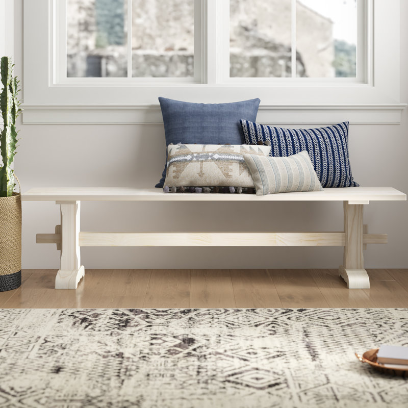 Banc en bois à tréteaux Manatuto