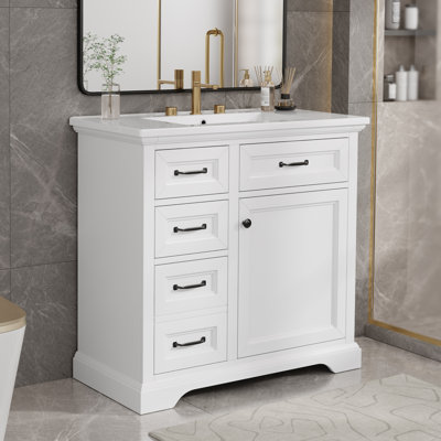 Taylor 36'' Single Bathroom Vanity With Ceramic Top